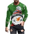 thumbnail image 2 of WXLWZYWL Men's Christmas Sweatshirt Crewneck Trendy Big and Tall Santa Printed Sweatshirts Pullover Tops Party Apparel, 2 of 5