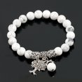 thumbnail image 1 of Bracelet Homme Mode Rond Blanc Howlite Mala Perles Arbre de Vie Bracelet Yoga, 1 of 6