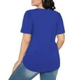 thumbnail image 6 of Blue XL WIZUTIZ Crop Tops for Women up to 50% Off Cotton Soft Tops Solid Loose Fit Retro Short Sleeve Shirts Cotton Linen Ladies Blouse Elegant Lightweight Tshirt Plus Size Trendy Round Neck T-shirt, 6 of 6