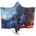 thumbnail image 1 of Cat Hooded Blanket Cute blanket, super soft warm and comfortable plush hoodie blanket, suitable, 1 of 4