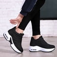 thumbnail image 3 of Zapatillas de deporte de malla ligeras para mujer, zapatos casuales de altura aumentada con cordones en la parte superior baja de la plataforma, calzado deportivo para mujer, 3 of 4