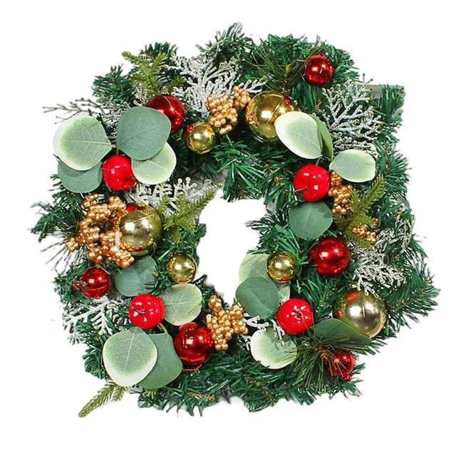 Guirnalda de Navidad artificial Decoración de guirnaldas Adornos colgantes de pared Decoración de bolas , para jardín al aire libre Macarena Corona de invierno