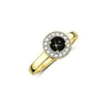 thumbnail image 4 of RYLOS Rings for Women 14K Yellow Gold Halo Ring with Round 4MM Gemstone &  Diamonds Black Star Sapphire Jewelry Size 9, 4 of 8