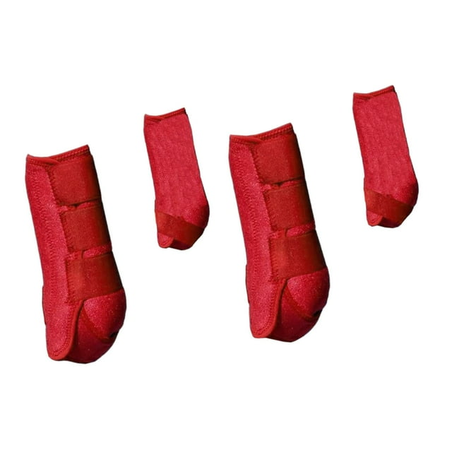 ZheElen 4x Cheval pour Bottes Support Réutilisable Respirant pour Protection Confortable Bleu Jambe L Couvre-Rouge P
