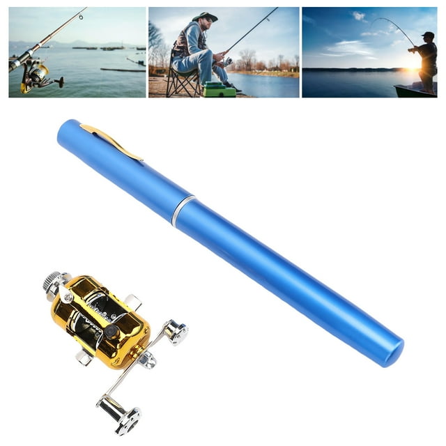 Canne à Pêche Portable, Canne à Pêche de Poche Légère avec Moulinet, Haute Résistance, Déclaration de Mode pour la Pêche