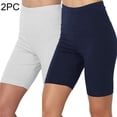 thumbnail image 2 of Luxalzxs 2PC Biker Shorts Women Fashion Solid Color High Waist Workout Leggings Yoga Sport Elastic Quarter Pants Shorts Gym Athletic Fitness Running Leggings, 2 of 5