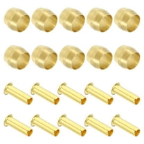 Uxcell 20 Pcs Brass Compression Sleeves Ferrules for 1/4 Inch OD Hose Tube
