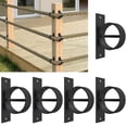 thumbnail image 2 of 5Pcs Rope Support Caps Cover Stainless Steel Brackets Black Ropes Clamps For Fencing Stair Deck Screw Securing Rope, 2 of 9