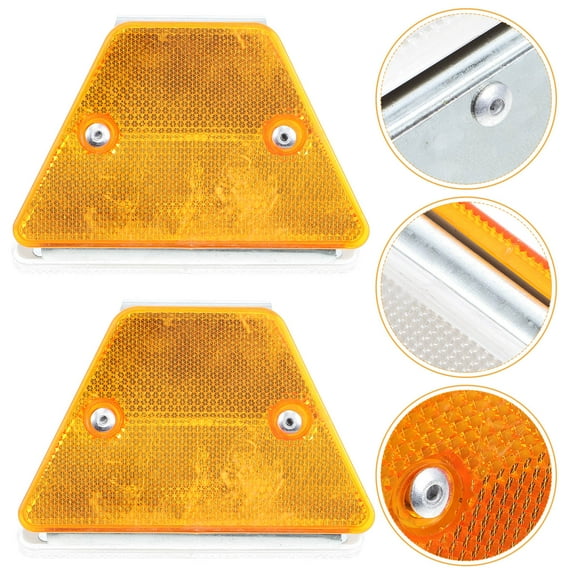 OUNONA 2pcs Reflective Driveway Markers Outdoor Road Markers Pavement Reflectors Warning Signs
