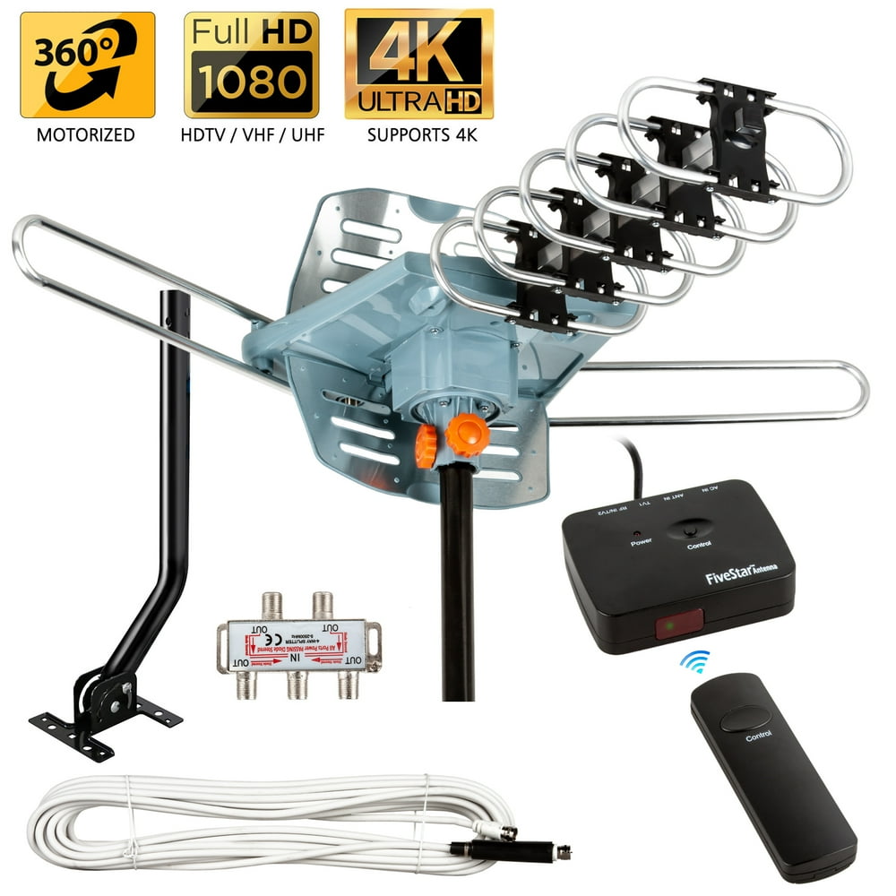 Outdoor TV Antenna 150 Miles Lone Range Antenna 360 Degree Rotation UHF
