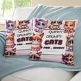 thumbnail image 3 of Gato Gruñón Fundas de almohada de terciopelo con tema, regalos de funda de almohada, decoración para el hogar, cojín de lanzar, regalo de cumpleaños para fans y parejas. 60cm x 60cm., 3 of 6
