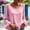 Pink, variant on ClodeEU Women's Scoop Neck Long Sleeve Linen Blend Blouse,Casual Loose Fit Lantern Sleeve Top Black,Women's Plus L