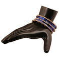 thumbnail image 2 of Sunsoul by Touchstone "Colorful Collection" Indian Bollywood Alloy Single Line Clear Rhinestone And Textured Royal Blue Color Bangle Bracelets Set of 18 In Antique Gold Tone For Women., 2 of 5