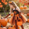 thumbnail image 5 of YUEHUA Toddler Halloween Princess Fancy Dress, Sparkle Organza with Bow Accent, Beautiful Ruffled Hem Holiday Party Outfit for Girls 5-8Y, 5 of 7