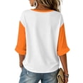 thumbnail image 4 of Trgacdwlo Women's Fall Halloween Shirt V Neck Shirts for Women 3/4 Length Sleeve Funny Pumpkin Ghost Fall Holiday Women Graphic Shirts, 4 of 5