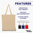 thumbnail image 2 of DISCOUNT PROMOS Unisex Adult Reusable Blank Cotton Tote Bag 10-Piece Set, Beige, 2 of 5