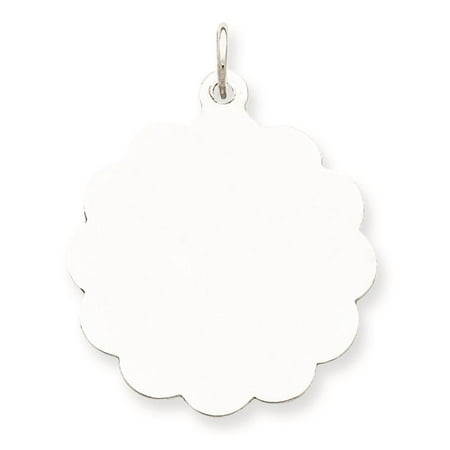925 Sterling Silver Engravable Disc Charm Pendant 25mmx22mm