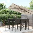 thumbnail image 1 of vidaXL Ensemble de Bar de Jardin 9 Pcs en Rotin Poly Noir, 1 of 5