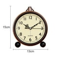 thumbnail image 2 of Battery Alarm Clock,Vintage Retro Alarm Clock with Night Light ,Super Silent, Non Ticking Analog Small Table Clock for Bedroom ,Bedside, Desk,Shelf - style:style1, 2 of 6