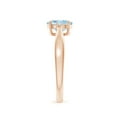 thumbnail image 3 of ANGARA Natural Tapered Shank Aquamarine Solitaire Ring with Diamond Accents in 14K Rose Gold for Women (Size-7x5mm) | March Birthstone, Anniversary, Jewelry Gift for Women | Natural Aquamarine Ring, 3 of 9