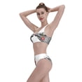 thumbnail image 6 of Picia Moose Kissing Under Mistletoe Women's High Waisted Bikini Scoop Neck Swimsuit Two Pieces Bathing Suit-, 6 of 8