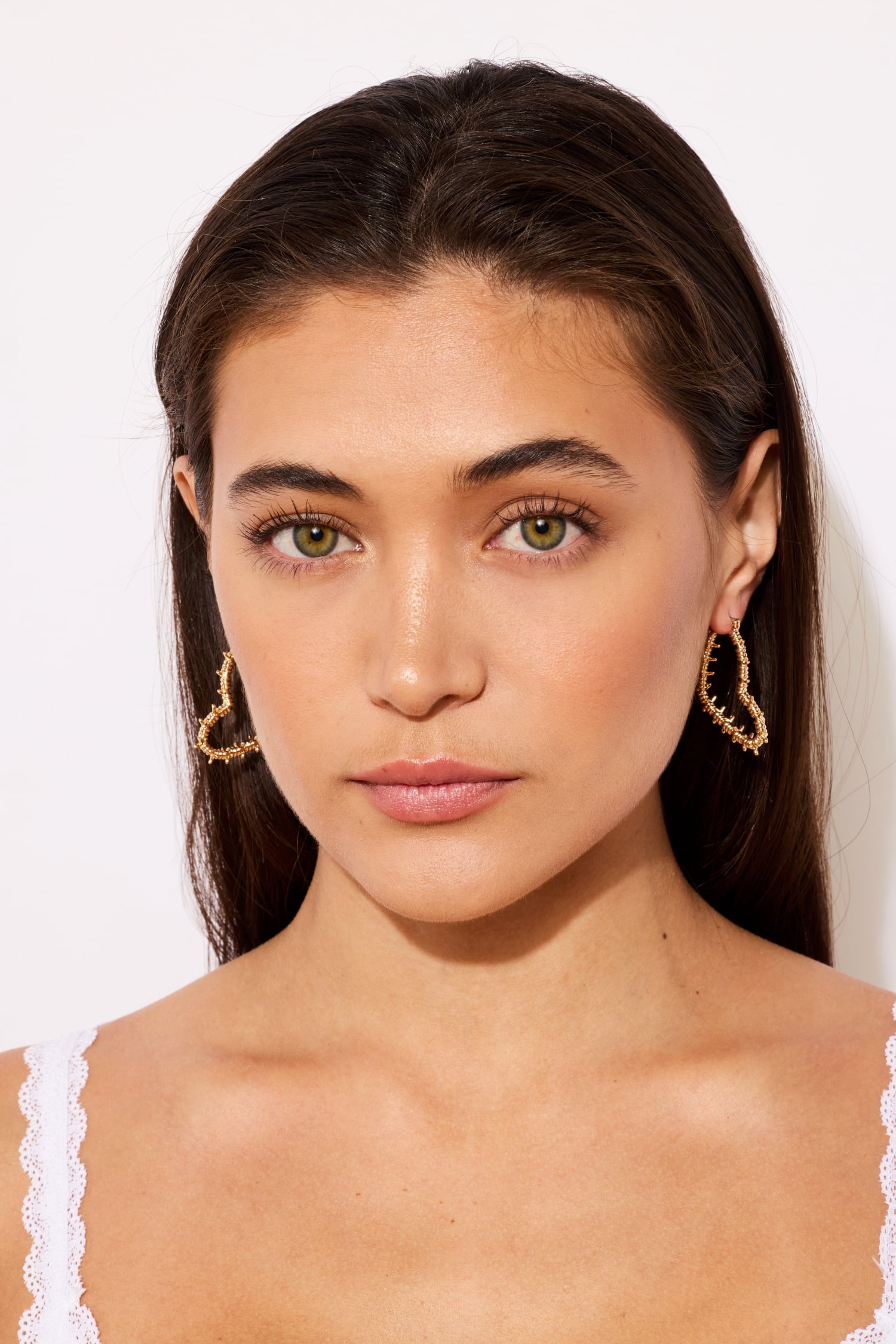 Bella by Thorne Barbed Wire Heart Hoop Adult Earrings, Gold