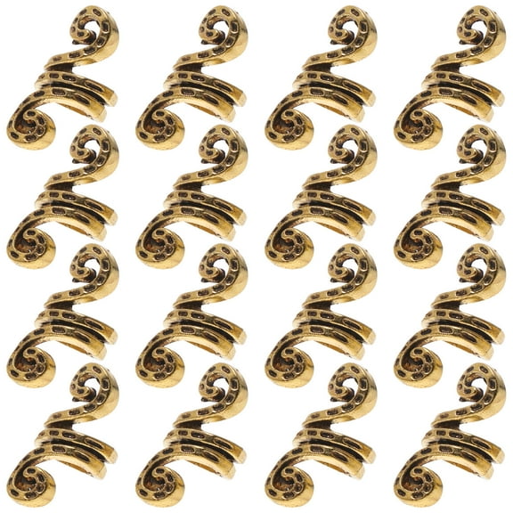 LOLIPPYY 20Pcs Golden Metal Hair Cuffs for Braids Hair Jewelry Lightweight Decorative Accessories