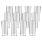 Unbreakable Drinking 8.1-ounce Glasses, Clear, Unbreakable Polycarbonate Highball Tumblers for Water, Juice, Cocktails, Dishwasher Safe, Tall for Indoor Outdoor Use, Reusable (Set of 12)