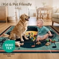 thumbnail image 4 of ODIKA 4'x6' Ultra-Soft Area Rug, Vinyl Vintage Record Music Note Geometric Border Retro Concentric None Washable, Bare feet friendly, Silk-Touch for Bedroom Home office, 4 of 7