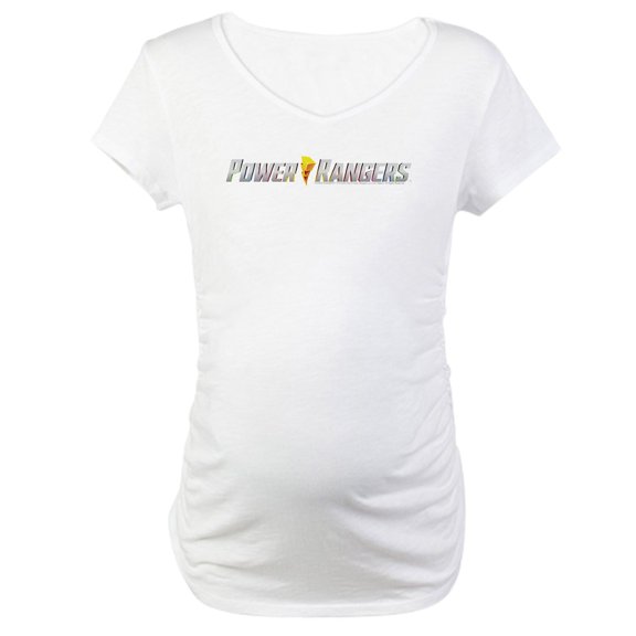 CafePress - Power Rangers Linear Log Women's Maternity T Shirt - Cotton Maternity T-shirt, Cute & Funny Pregnancy Tee