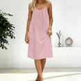 thumbnail image 7 of Women's Boho Maxi Dress Open Backless Flowy Linen Long Dresses Summer Vacation Sun Dress Pink XL, 7 of 7