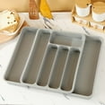 thumbnail image 3 of Tunhigl Classic 7-Compartment Silverware Tray | Expandable Cutlery Organizer for Kitchen Drawers | Space-Saving Utensil & Knife Storage Box Gray, 3 of 5
