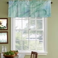 thumbnail image 4 of 2 Pack Valances for Windows, Teal Blue Marble Window Valances for Living Room/Bedroom/Bathroom, Abstract Art Turquoise Marble Flow Light Filtering Kitchen Curtain Valance 42"W x12" L, 4 of 9