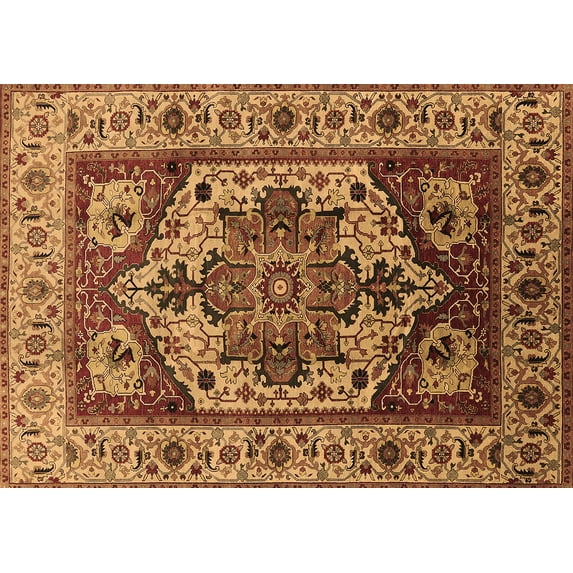 Ahgly Company Indoor Rectangle Oriental Brown Industrial Area Rugs, 5' x 7'