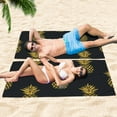 thumbnail image 6 of GZHJMY Beach Towel for Women Girls, Summer Gold Pineapple on Black Bath Towel, Oversized Lightweight Sport Towel, 31x63 Inch, 6 of 7