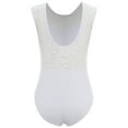 thumbnail image 4 of Mufeng Ballet Leotard for Girls Basic Sleeveless Toddler Dance Outfit Velvet Gymnastics Leotards School Dancewear White 130, 4 of 7