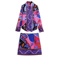thumbnail image 4 of Jupe Courte Imprimée Verte TRAF Femme Rétro Taille Haute Mini Jupes Femmes 2022 Été Plage Jupe Femme Mode Mode Urbaine Jupe, 4 of 7