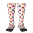 thumbnail image 2 of Lsque Colorful Donuts Printed Crew Socks Men's Women's LightWeight Thin Casual Calf Socks ,Knee High Socks,Cotton Socks, 2 of 9