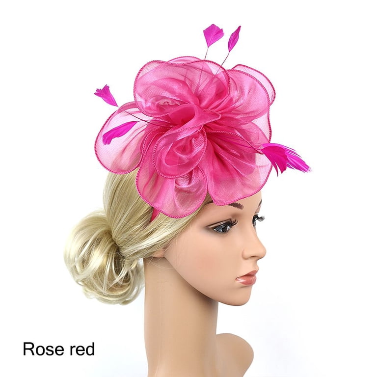 Women Girls Flower Mesh Headband Royal Ascot Race Wedding  display picture 3
