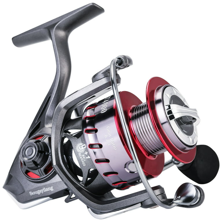Sougayilang 6.2:1 High Speed Gear Ratio Spinning Fishing Reel Spool with  Magnetic Brake System 