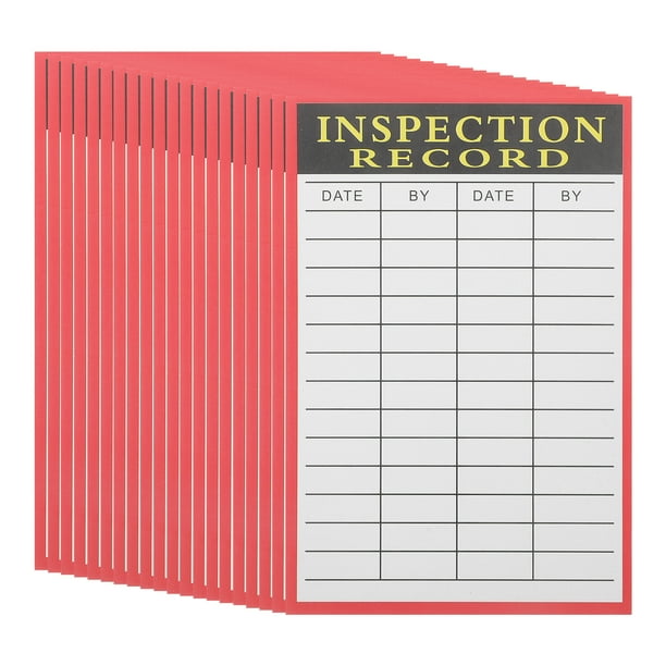 Tarjeta de registro de inspección de 20 hojas para inventario, envío y transporte de palés, para control de almacén y mantenimiento de equipos
