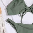 thumbnail image 5 of LEEYNEER Women‘s Bikini Swimsuits Sets  Thong Bikini Sets Sexy Solid Bikini Two-piece Beachwear Set Swimwear Bikini Sets for Women Army Green L, 5 of 5