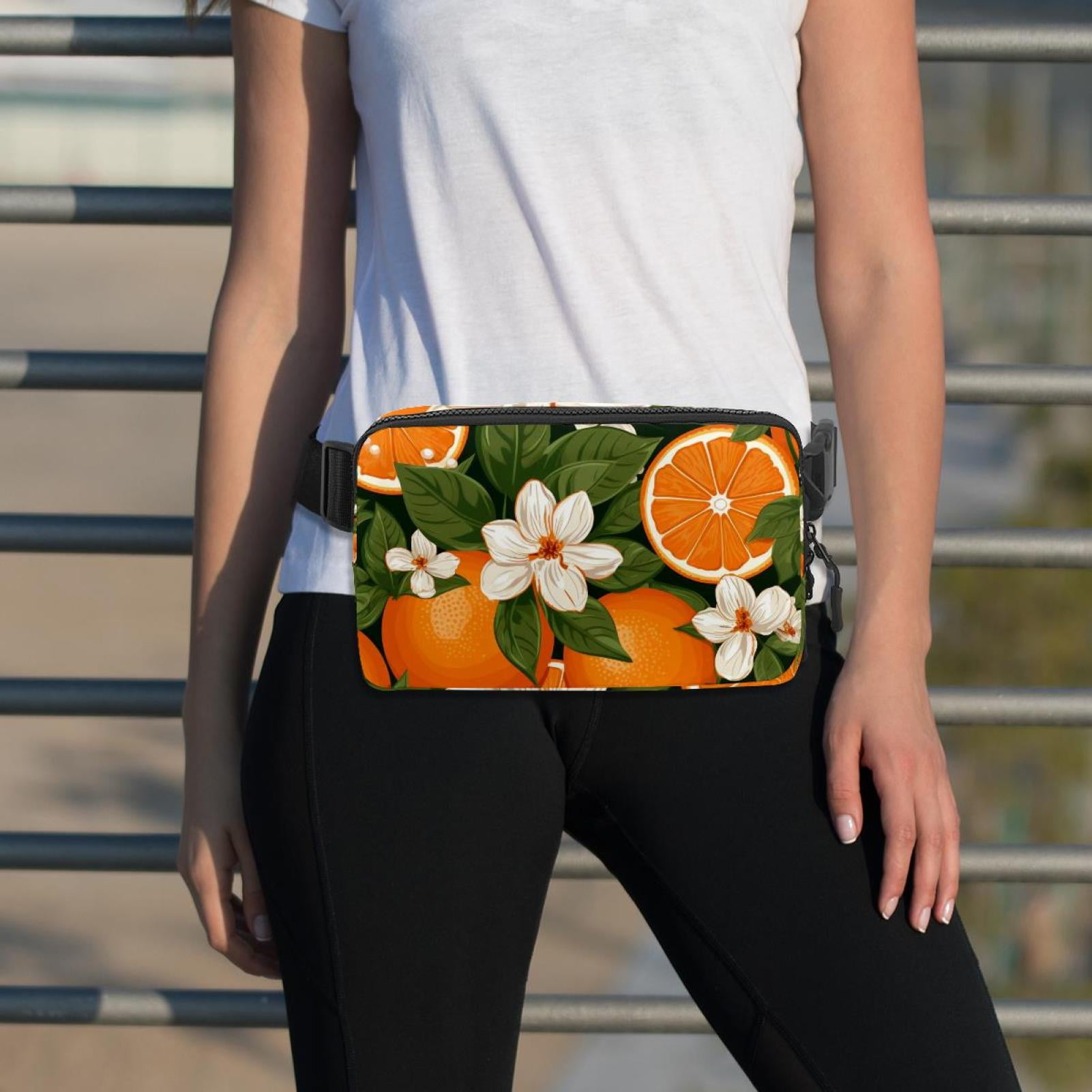 Oranges Lightweight Adjustable Fanny Bag Running Belt Waist Pack with Extension Strap Unisex