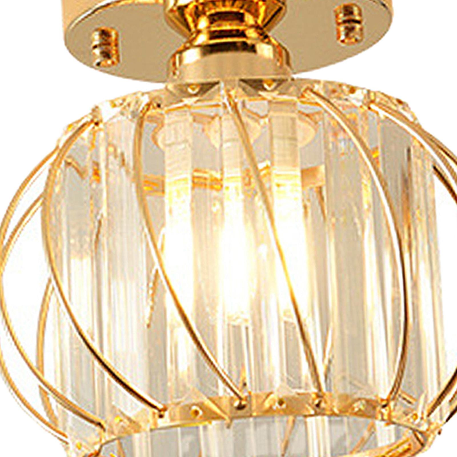 Crystal Ceiling lighting led E26 Base Flush Mount Close to Ceiling Lighting Fixture Chandelier for Office Balcony kitchen Room Entryway - Style D