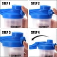 thumbnail image 3 of 24 oz Shake Bottle Flip Top Spout With Lid Lock New Mixer Ball To Mix Protein Powder Easy Shaker Water Bottle With Handle (24oz-blue), 3 of 4