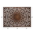 thumbnail image 3 of DecMode Brown Wooden Handmade Intricately Carved Floral Wall Decor with Mandala Design (3 Count), 3 of 10