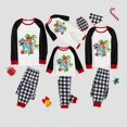 thumbnail image 1 of Pijamas familiares navideños a juego, conjuntos de pijamas a cuadros blancos y negros, Navidad en julio, 1 of 4