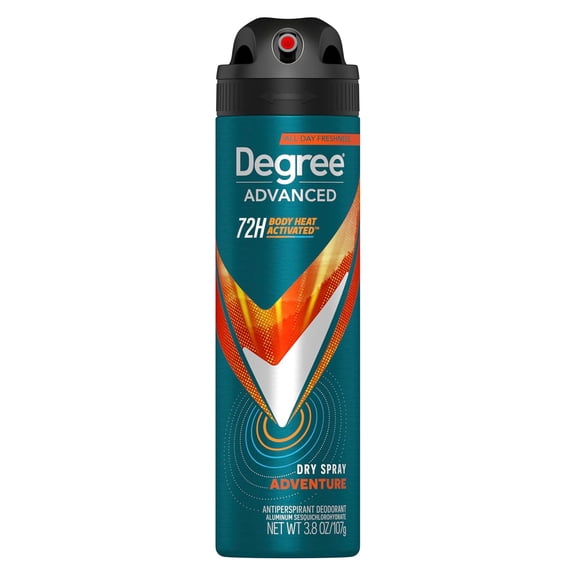Degree Men Dry Spray Antiperspirant Deodorant, Adventure - 3.8 Oz (2-Pack)