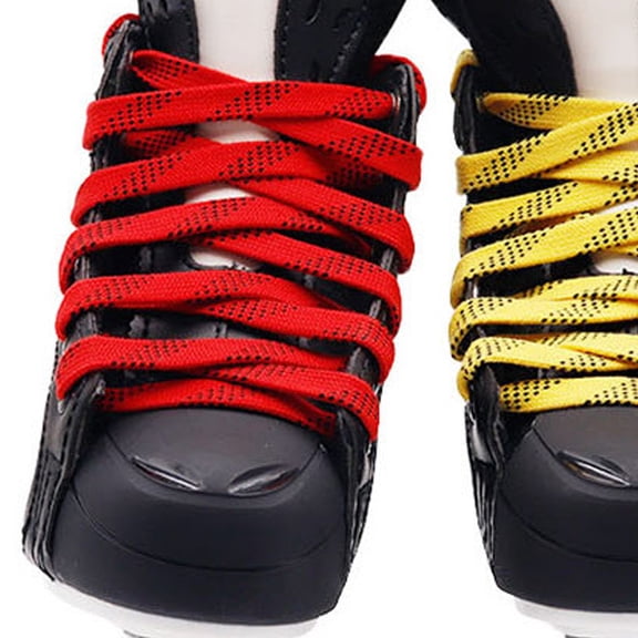 OFFIGAM Red Waxed Roller Skate Shoe Laces, 2 Pairs, Hockey Style for Skating, Sports, and Outdoor Activities