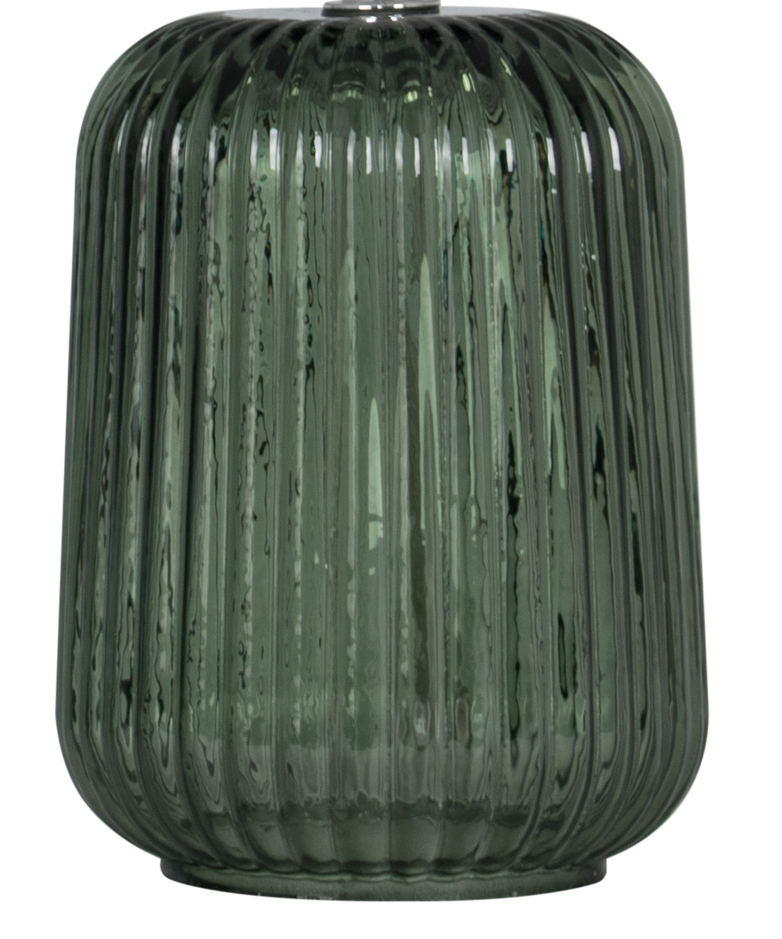 Mainstays Green Glass Table Lamp with White Linen Shade, 12.75 Inch